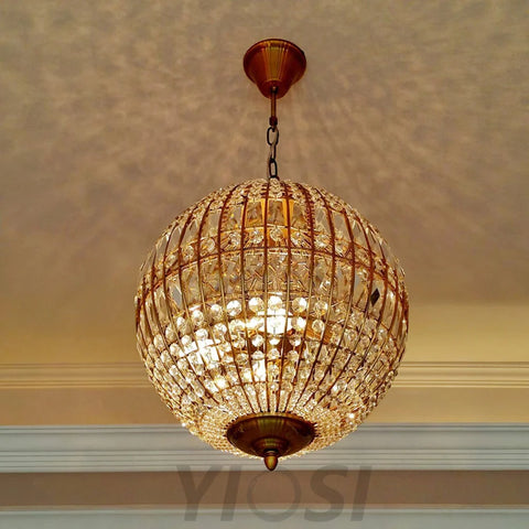 Traditional Globe Chandelier - Classic, Crystals-1-Yiosilamp