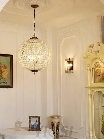 Traditional Globe Chandelier - Classic, Crystals-1-Yiosilamp