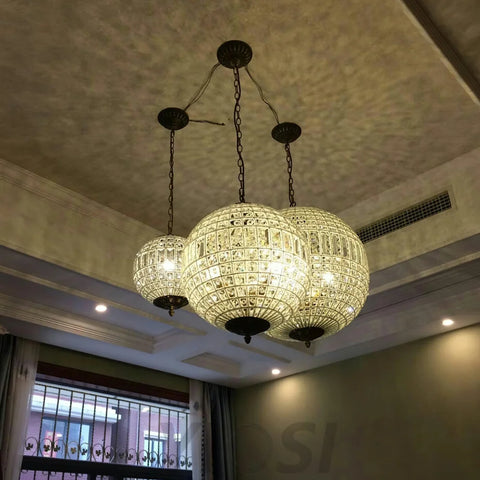 Traditional Globe Chandelier - Classic, Crystals-1-Yiosilamp