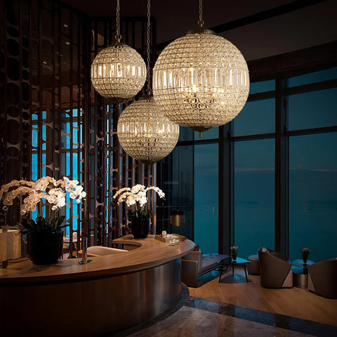 Traditional Globe Chandelier - Classic, Crystals-1-Yiosilamp