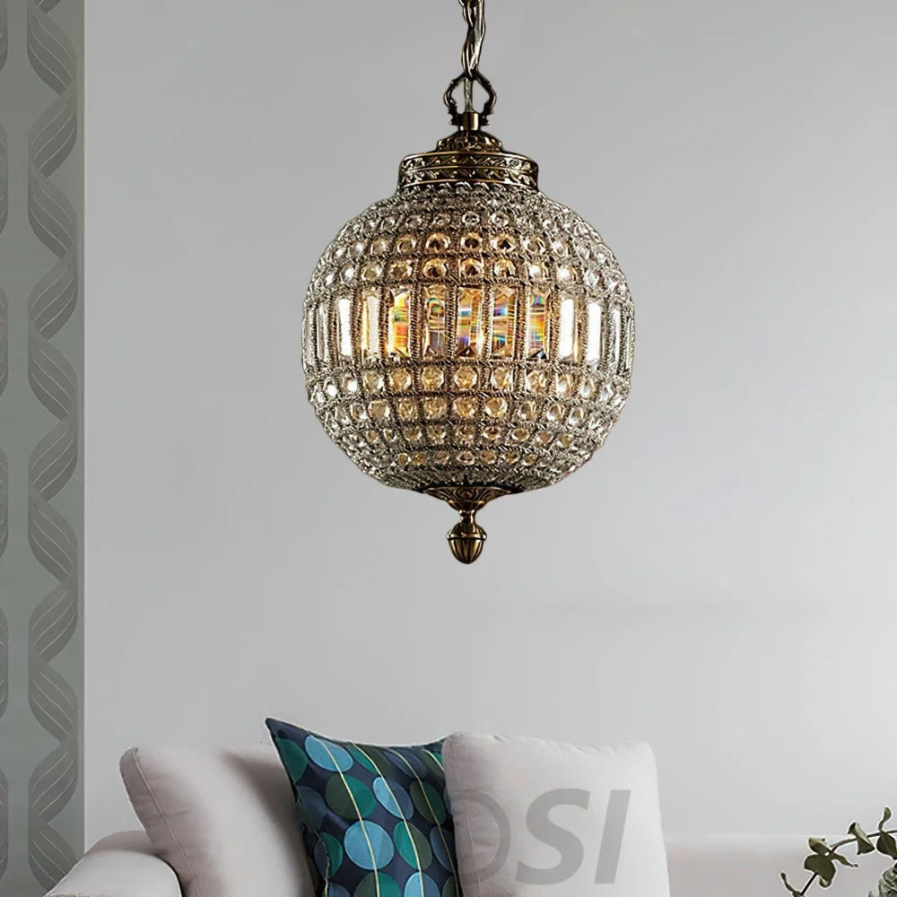 Traditional Globe Chandelier - Classic, Crystals-1-Yiosilamp