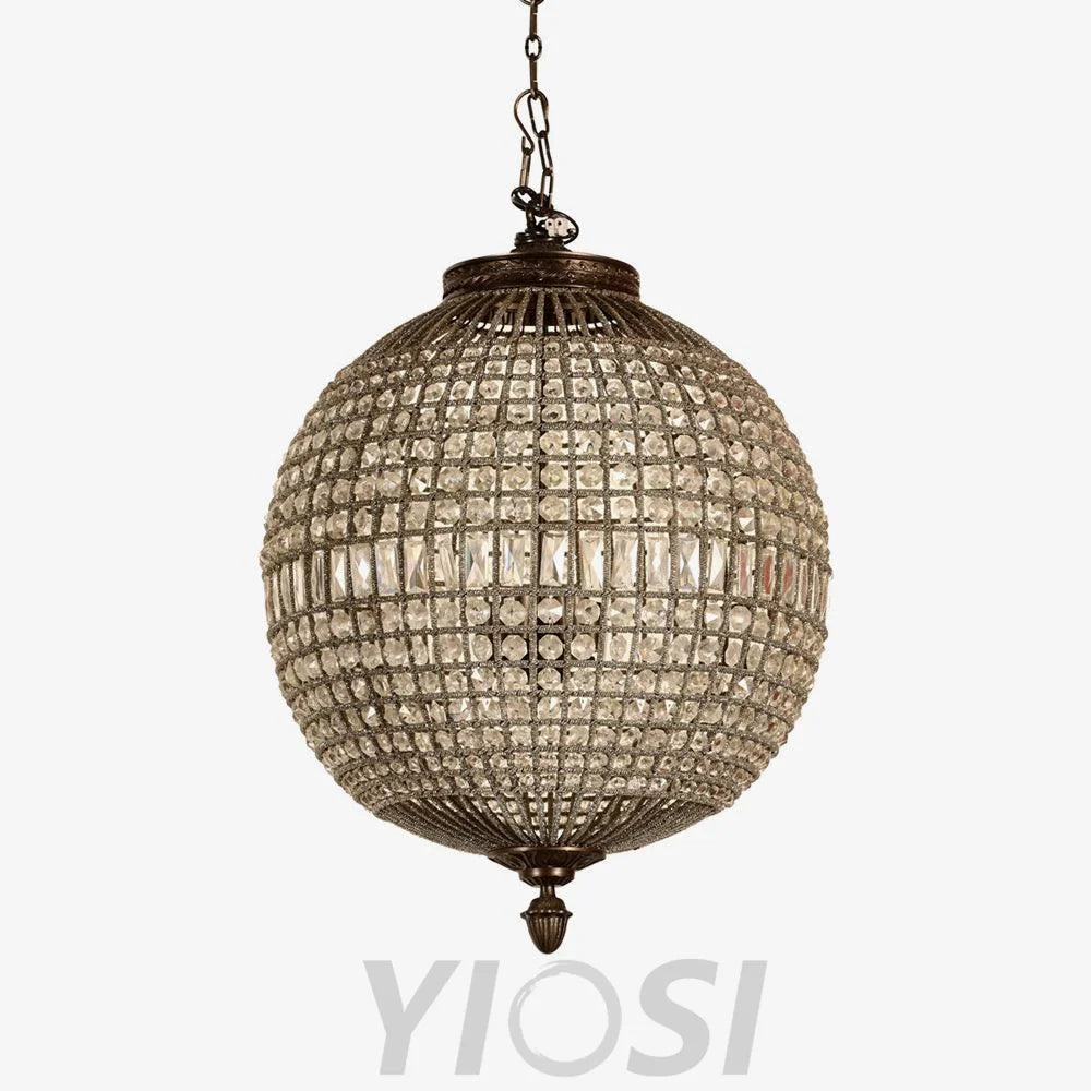 Traditional Globe Chandelier - Classic, Crystals-1-Yiosilamp
