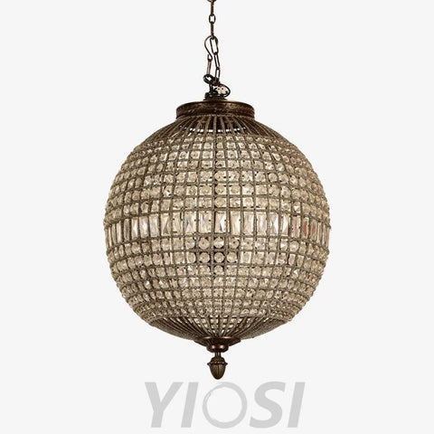Traditional Globe Chandelier - Classic, Crystals-1-Yiosilamp