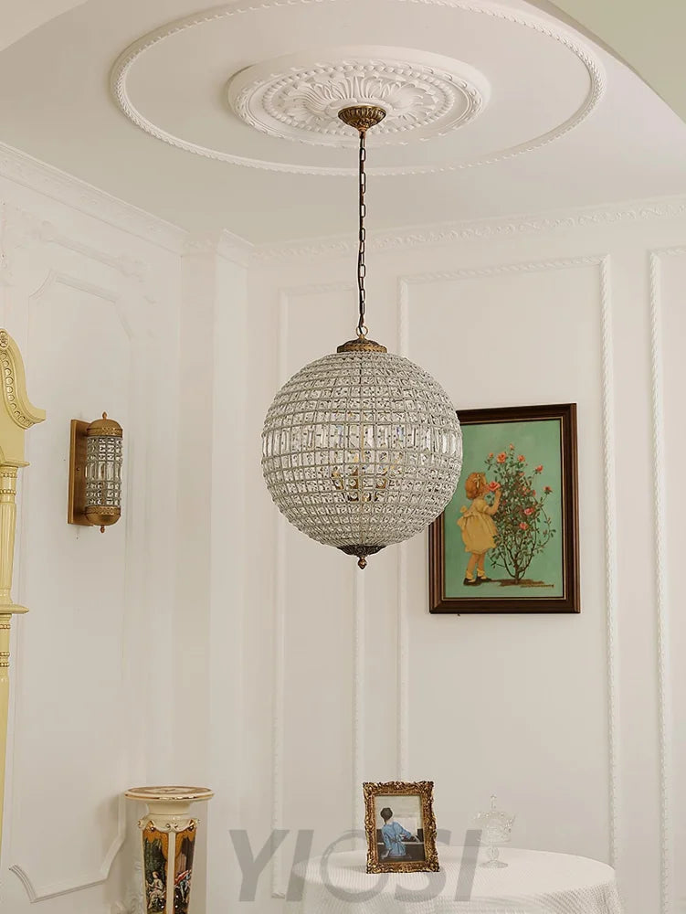 Traditional Globe Chandelier - Classic, Crystals-1-Yiosilamp