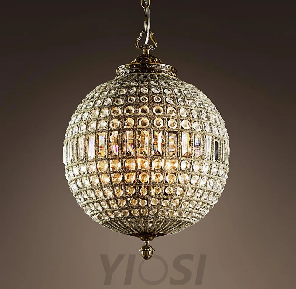Traditional Globe Chandelier - Classic, Crystals-1-Yiosilamp