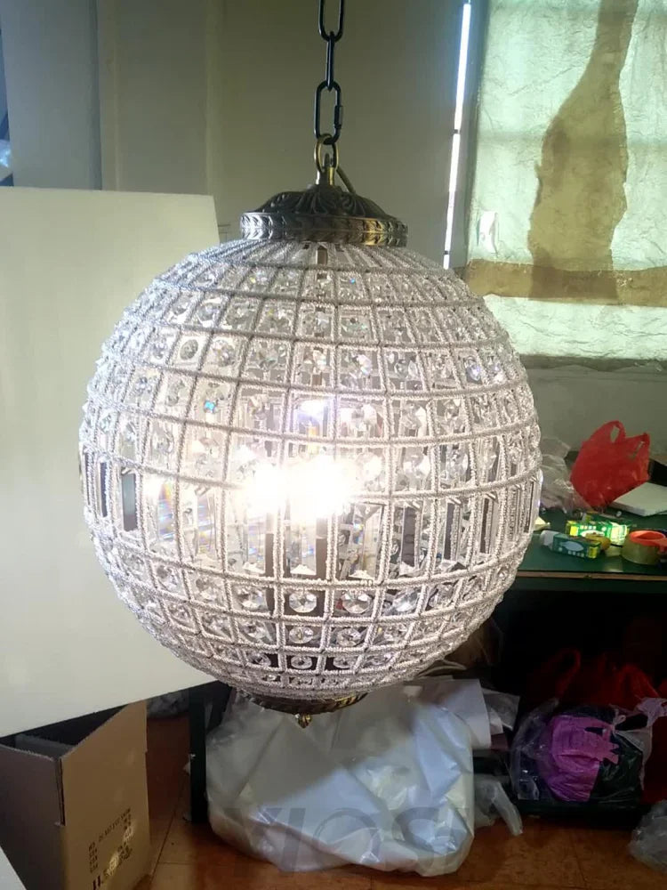 Traditional Globe Chandelier - Classic, Crystals-1-Yiosilamp