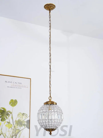 Traditional Globe Chandelier - Classic, Crystals-1-Yiosilamp