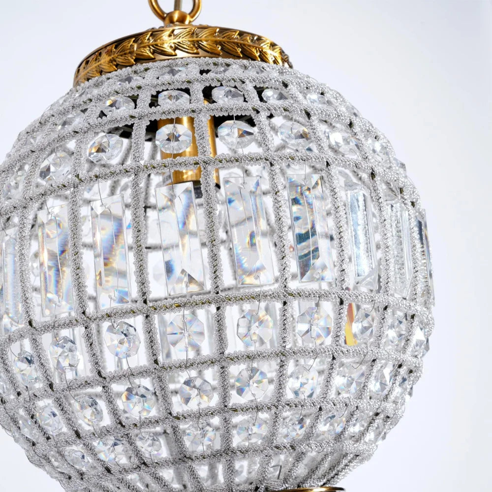 Traditional Globe Chandelier - Classic, Crystals-1-Yiosilamp