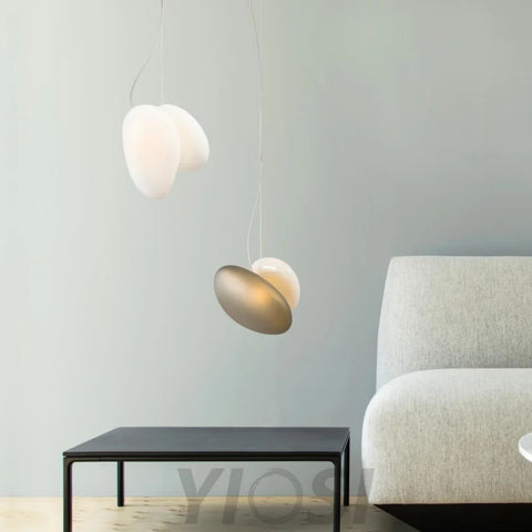 Translucent Frosted Glass Pendant - Earring-1-Yiosilamp