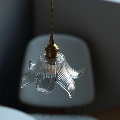 Transparent Crystal Pendant ∅ 7.9″ - Lotus Leaf-1-Yiosilamp