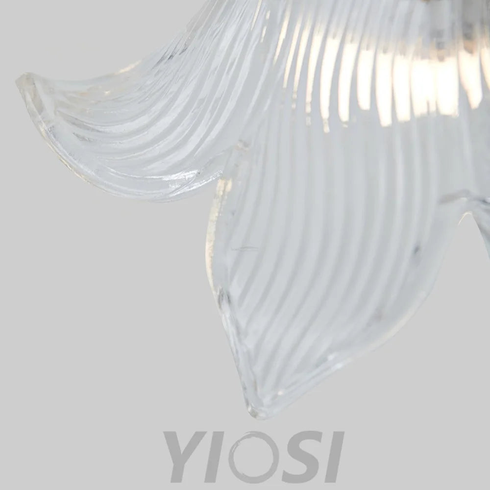 Transparent Crystal Pendant ∅ 7.9″ - Lotus Leaf-1-Yiosilamp