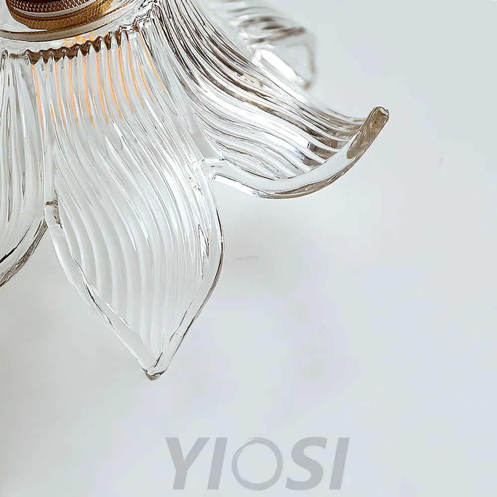 Transparent Crystal Pendant ∅ 7.9″ - Lotus Leaf-1-Yiosilamp