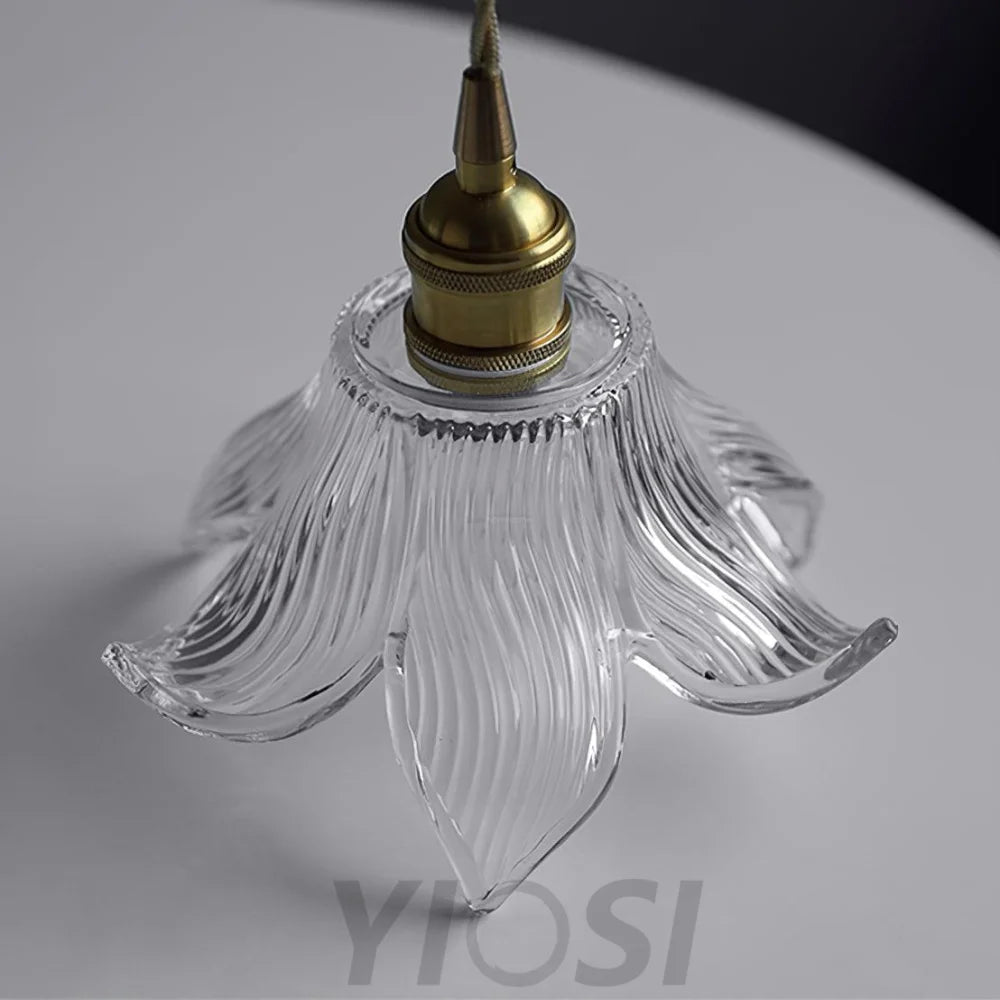 Transparent Crystal Pendant ∅ 7.9″ - Lotus Leaf-1-Yiosilamp