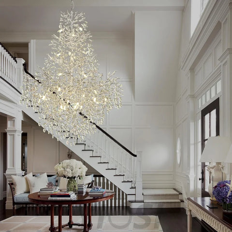 Silver Tree Branch Crystal High Ceilings Chandeliers - Fast Delivery-1-Yiosilamp