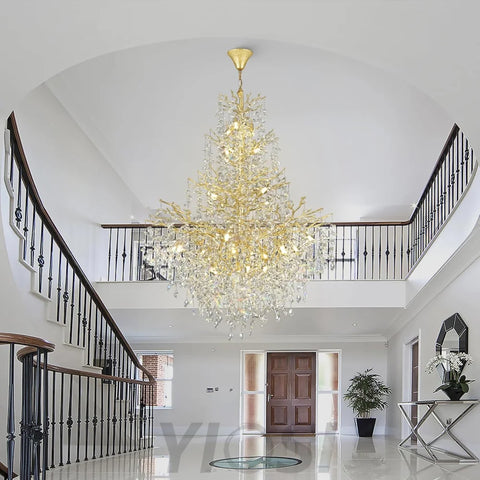 Silver Tree Branch Crystal High Ceilings Chandeliers - Fast Delivery-1-Yiosilamp