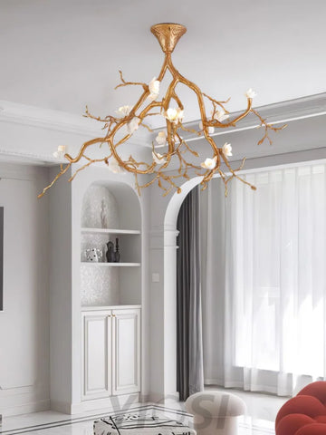 Tree Branches Flower Ceiling Lamp ∅ 47.2″ - Branch, Semi Flush Mounts-1-Yiosilamp