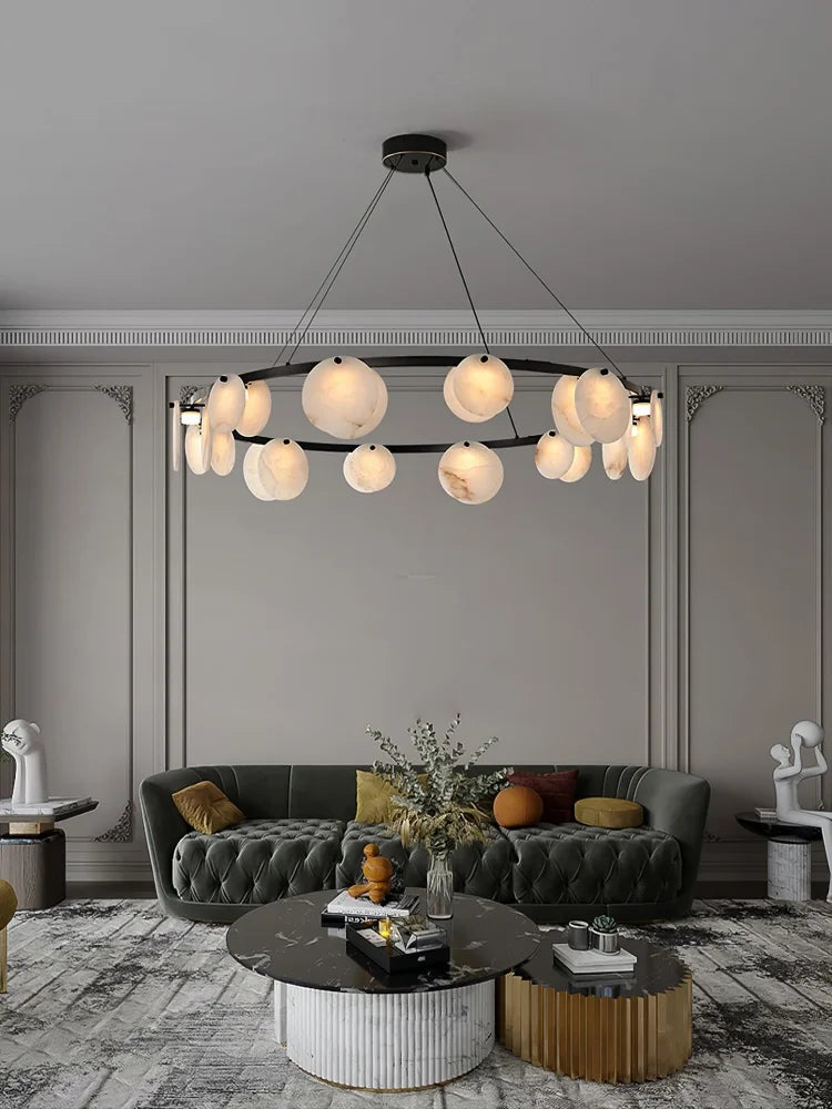 Trinidad Alabaster Chandelier - Alabaster, Alabaster Chandelier-1-Yiosilamp
