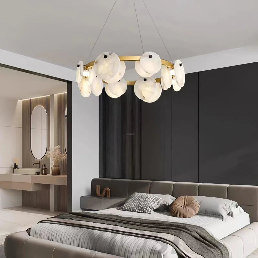 Trinidad Alabaster Chandelier - Alabaster, Alabaster Chandelier-1-Yiosilamp