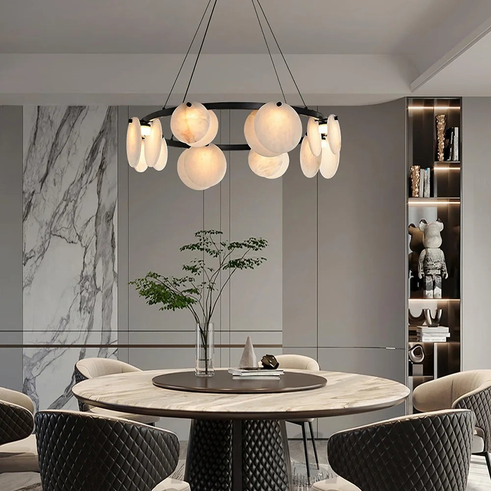 Trinidad Alabaster Chandelier - Alabaster, Alabaster Chandelier-1-Yiosilamp