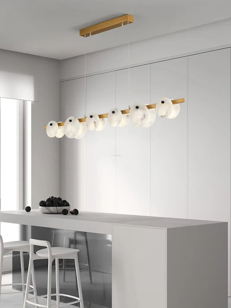 Trinidad Linear Dining Room  Alabaster Chandelier - Alabaster, Alabaster Chandelier-1-Yiosilamp