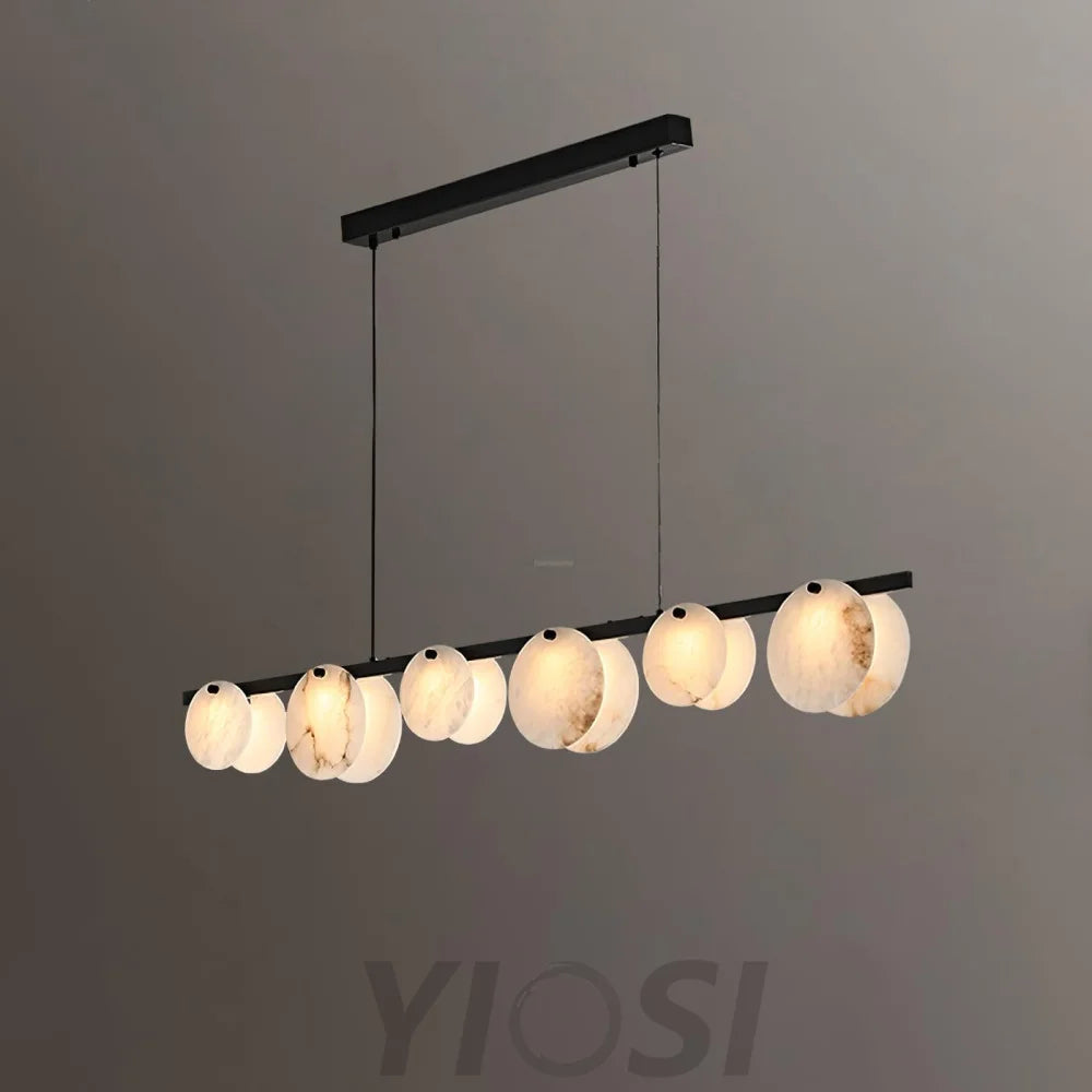 Trinidad Linear Dining Room  Alabaster Chandelier - Alabaster, Alabaster Chandelier-1-Yiosilamp