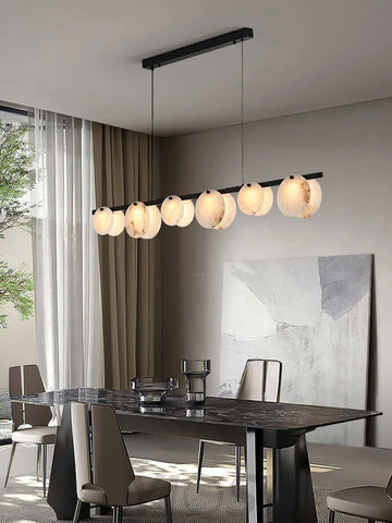 Trinidad Linear Dining Room  Alabaster Chandelier - Alabaster, Alabaster Chandelier-1-Yiosilamp