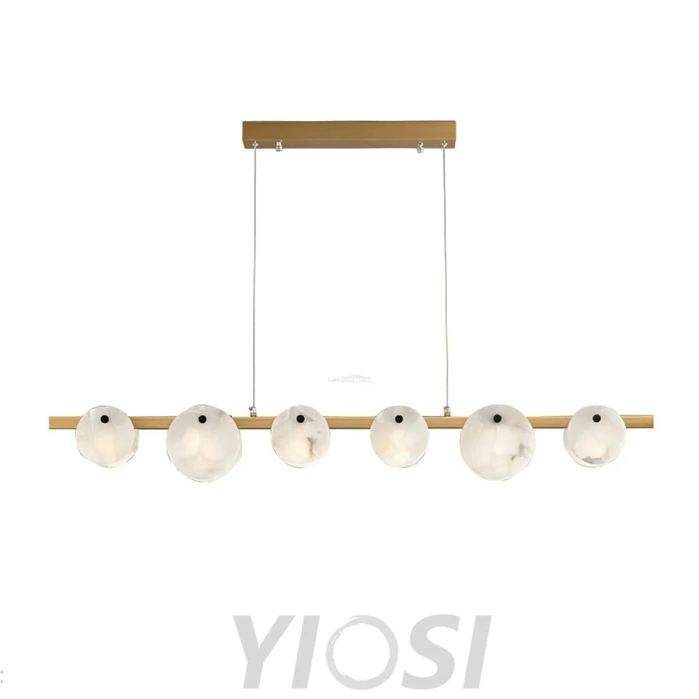 Trinidad Linear Dining Room  Alabaster Chandelier - Alabaster, Alabaster Chandelier-1-Yiosilamp