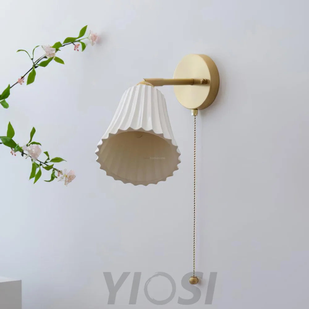 Trumpet Ceramic Wall Sconce - Flower Ceramic-1-Yiosilamp