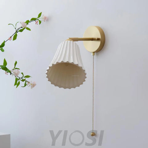 Trumpet Ceramic Wall Sconce - Flower Ceramic-1-Yiosilamp