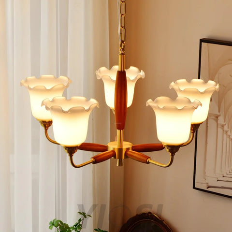 Trumpet Flower Glass Chandelier  ∅ 19.7″ - Zahara-1-Yiosilamp