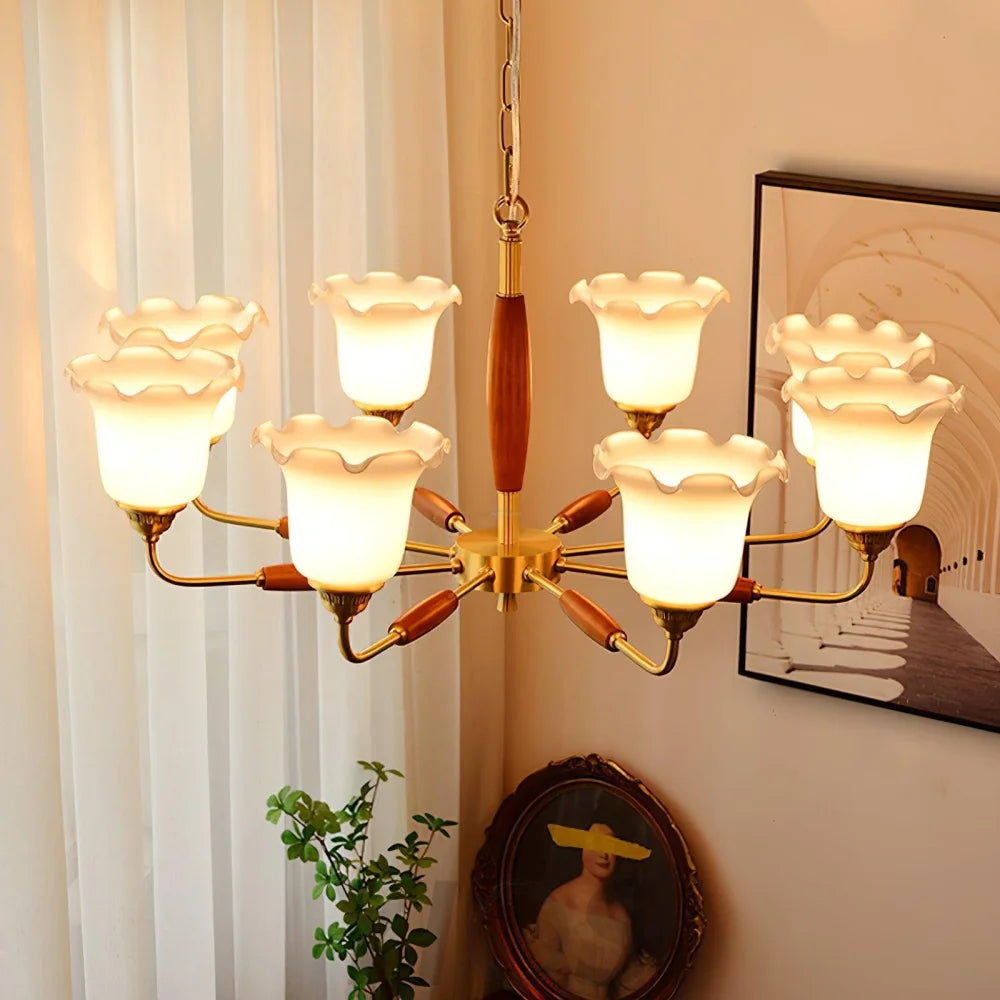 Trumpet Flower Glass Chandelier  ∅ 19.7″ - Zahara-1-Yiosilamp