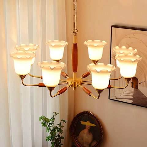 Trumpet Flower Glass Chandelier  ∅ 19.7″ - Zahara-1-Yiosilamp