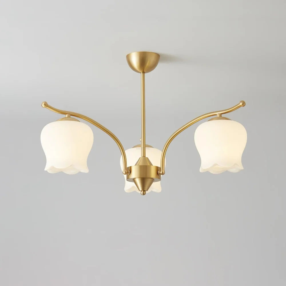 Tulip Brass Chandelier with 3/6/8 heads - Zahara-1-Yiosilamp