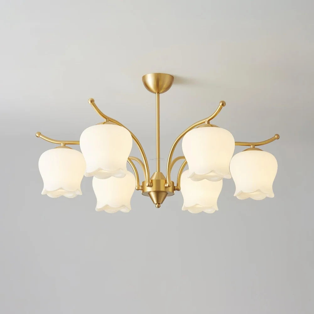 Tulip Brass Chandelier with 3/6/8 heads - Zahara-1-Yiosilamp