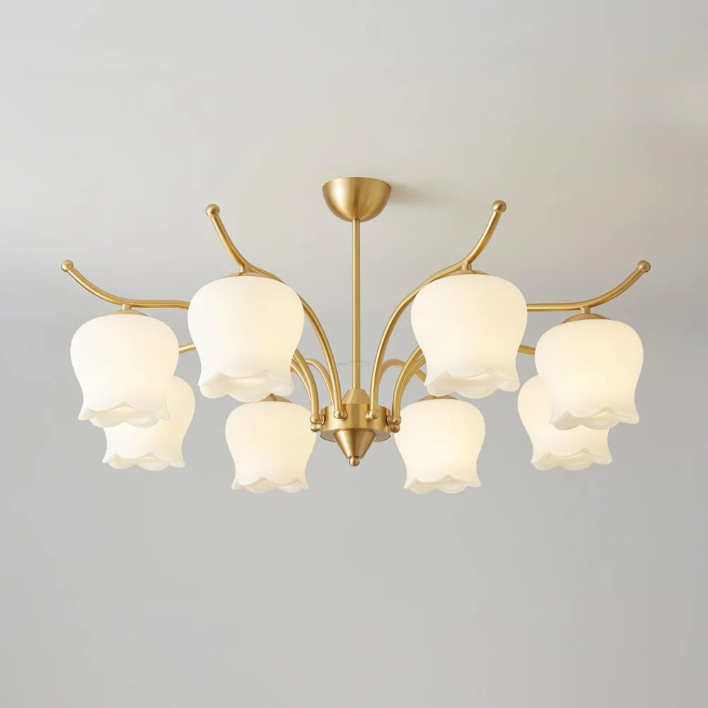 Tulip Brass Chandelier with 3/6/8 heads - Zahara-1-Yiosilamp