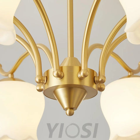 Tulip Brass Chandelier with 3/6/8 heads - Zahara-1-Yiosilamp