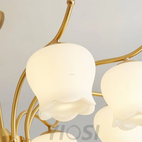 Tulip Brass Chandelier with 3/6/8 heads - Zahara-1-Yiosilamp