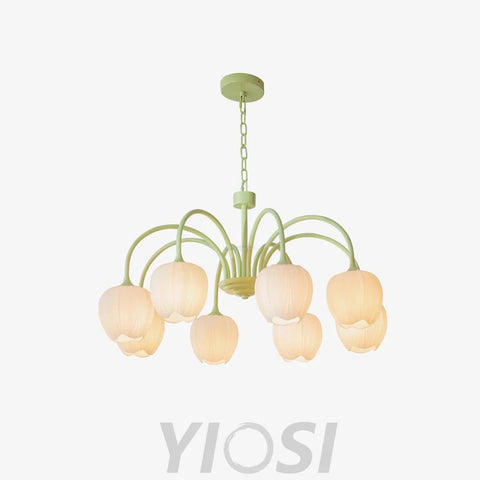 Tulip Matcha Chandelier with 5/6/8 heads - Yiosilamp