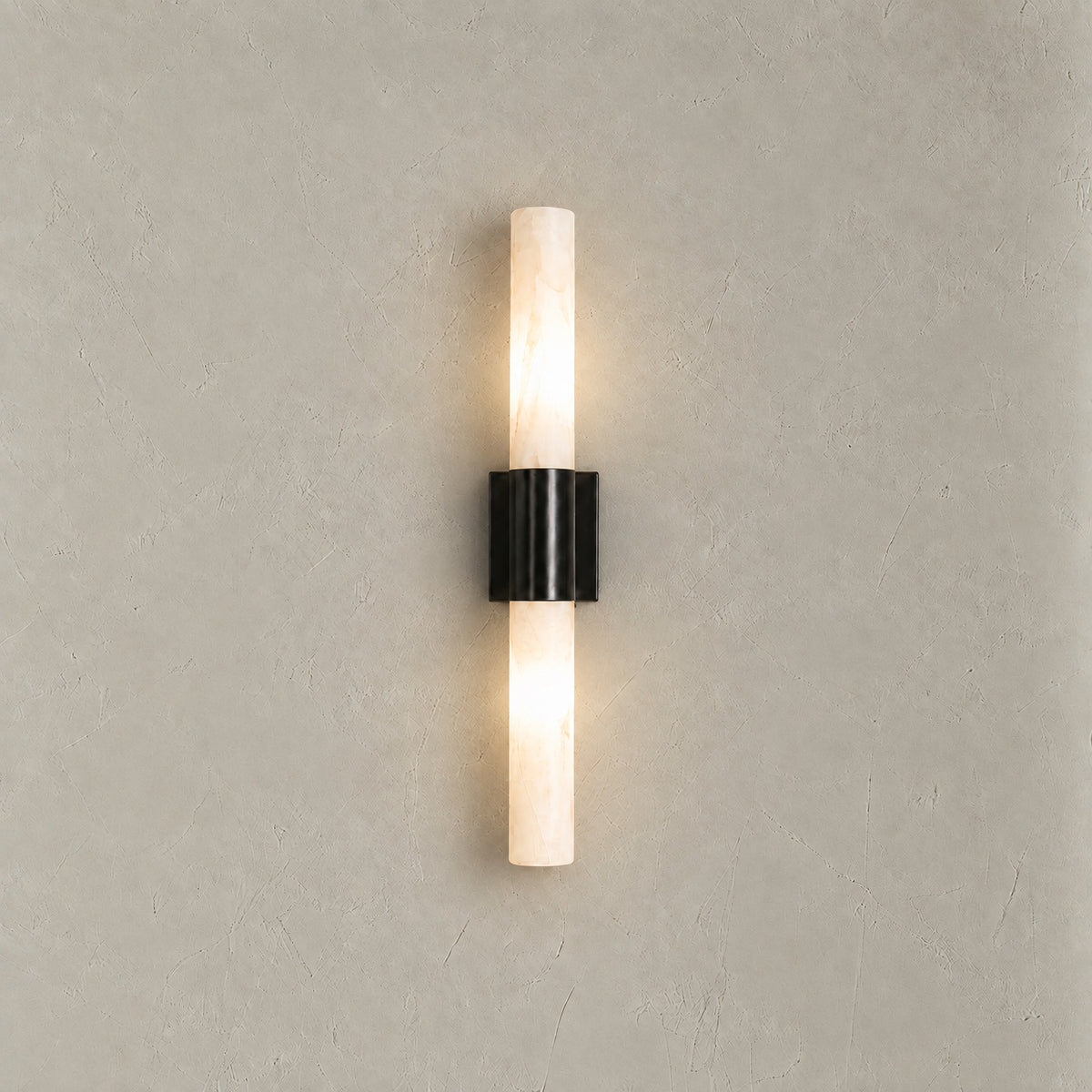 Twin Tube Black Wall Sconce