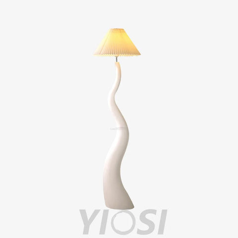 Twisted Pleated Floor Lamp ∅ 17.7″ - Fabric-1-Yiosilamp