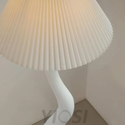 Twisted Pleated Floor Lamp ∅ 17.7″ - Fabric-1-Yiosilamp