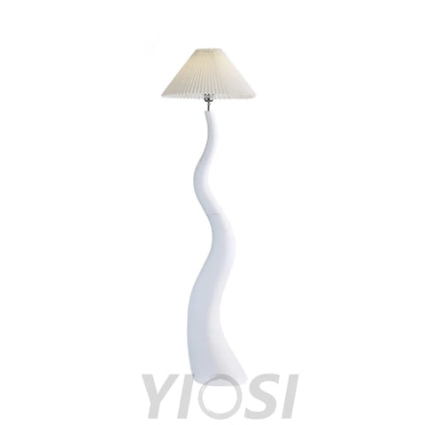 Twisted Pleated Floor Lamp ∅ 17.7″ - Fabric-1-Yiosilamp