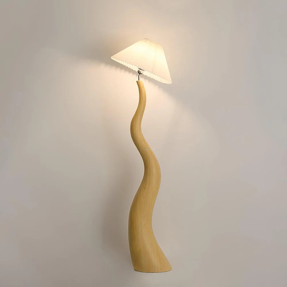 Twisted Pleated Floor Lamp ∅ 17.7″ - Fabric-1-Yiosilamp