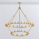 Two-Tier Cartwheel Chandelier 36-Light - Gold – lights off