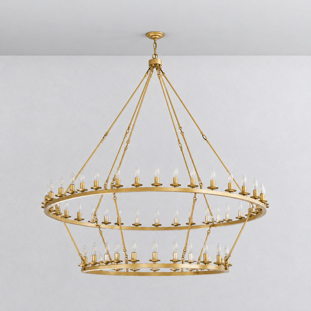 Two-Tier Cartwheel Chandelier 54-Light - Gold – lights off