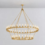 Two-Tier Cartwheel Chandelier 54-Light - Gold – lights on