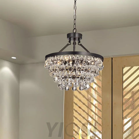 Unique Tiered Crystal Chandelier Φ 15.7″ - Crystals-1-Yiosilamp