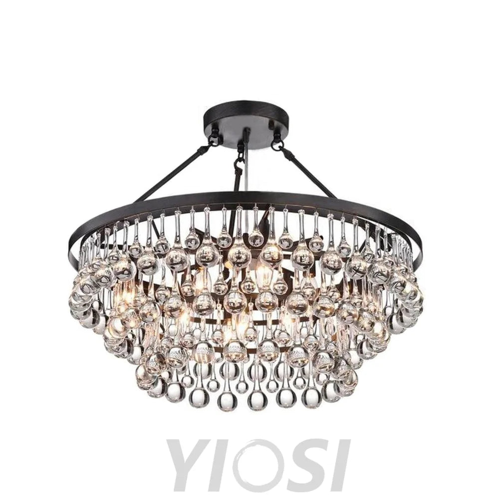 Unique Tiered Crystal Chandelier Φ 15.7″ - Crystals-1-Yiosilamp