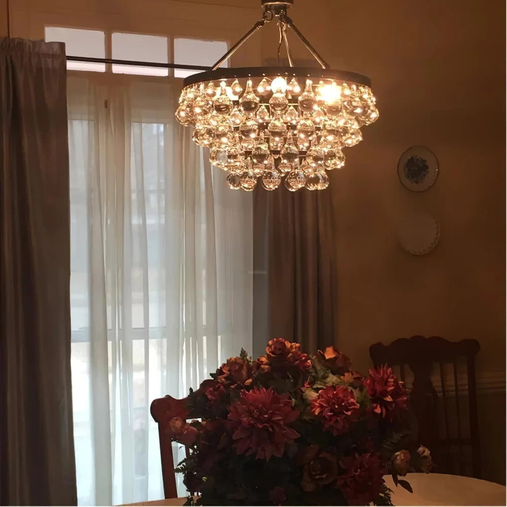 Unique Tiered Crystal Chandelier Φ 15.7″ - Crystals-1-Yiosilamp