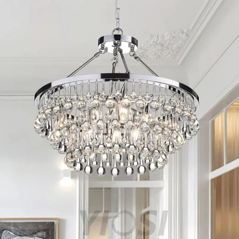 Unique Tiered Crystal Chandelier Φ 15.7″ - Crystals-1-Yiosilamp